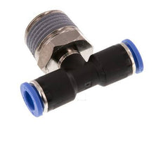 8mm x R1/2'' Inline Tee Push-in Fitting with Male Threads Brass/PA 66 NBR Rotatable