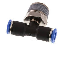 8mm x R1/2'' Inline Tee Push-in Fitting with Male Threads Brass/PA 66 NBR Rotatable