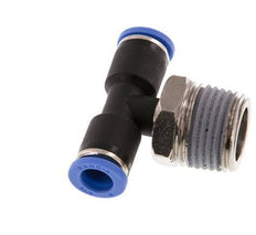 8mm x R1/2'' Inline Tee Push-in Fitting with Male Threads Brass/PA 66 NBR Rotatable