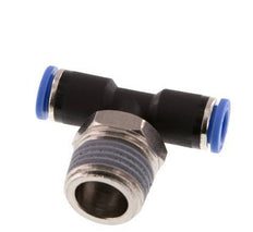 8mm x R1/2'' Inline Tee Push-in Fitting with Male Threads Brass/PA 66 NBR Rotatable