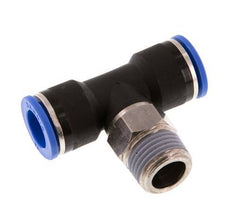 14mm x R1/2'' Inline Tee Push-in Fitting with Male Threads Brass/PA 66 NBR Rotatable