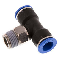 14mm x R1/2'' Inline Tee Push-in Fitting with Male Threads Brass/PA 66 NBR Rotatable