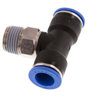 14mm x R1/2'' Inline Tee Push-in Fitting with Male Threads Brass/PA 66 NBR Rotatable