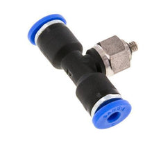 3mm x M 3 Inline Tee Push-in Fitting with Male Threads Steel/PA 66 NBR Rotatable [2 Pieces]