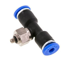 3mm x M 3 Inline Tee Push-in Fitting with Male Threads Steel/PA 66 NBR Rotatable [2 Pieces]