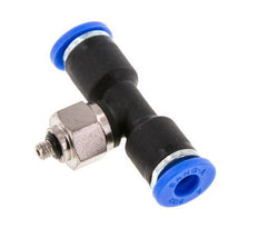 4mm x M 3 Inline Tee Push-in Fitting with Male Threads Steel/PA 66 NBR Rotatable [2 Pieces]