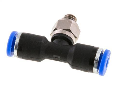 3mm x M 5 Inline Tee Push-in Fitting with Male Threads Brass/PA 66 NBR Rotatable [2 Pieces]