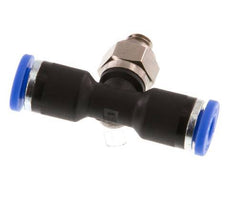4mm x M 5 Inline Tee Push-in Fitting with Male Threads Brass/PA 66 NBR Rotatable [2 Pieces]