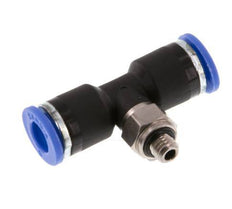 6mm x M 5 Inline Tee Push-in Fitting with Male Threads Brass/PA 66 NBR Rotatable [2 Pieces]