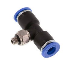 6mm x M 5 Inline Tee Push-in Fitting with Male Threads Brass/PA 66 NBR Rotatable [2 Pieces]