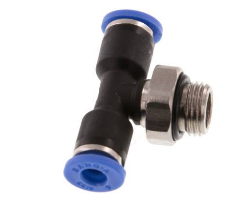 4mm x G1/8'' Inline Tee Push-in Fitting with Male Threads Brass/PA 66 NBR Rotatable [2 Pieces]