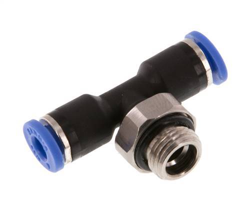 4mm x G1/8'' Inline Tee Push-in Fitting with Male Threads Brass/PA 66 NBR Rotatable [2 Pieces]