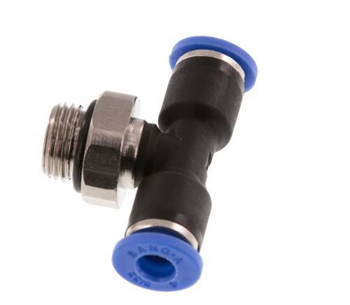 4mm x G1/8'' Inline Tee Push-in Fitting with Male Threads Brass/PA 66 NBR Rotatable [2 Pieces]