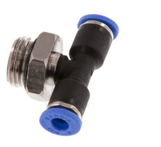 4mm x G1/4'' Inline Tee Push-in Fitting with Male Threads Brass/PA 66 NBR Rotatable [2 Pieces]
