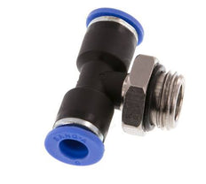 6mm x G1/4'' Inline Tee Push-in Fitting with Male Threads Brass/PA 66 NBR Rotatable [2 Pieces]