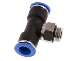 10mm x G1/4'' Inline Tee Push-in Fitting with Male Threads Brass/PA 66 NBR Rotatable