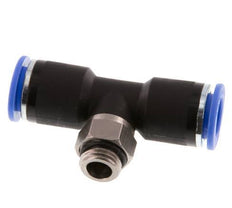 12mm x G1/4'' Inline Tee Push-in Fitting with Male Threads Brass/PA 66 NBR Rotatable