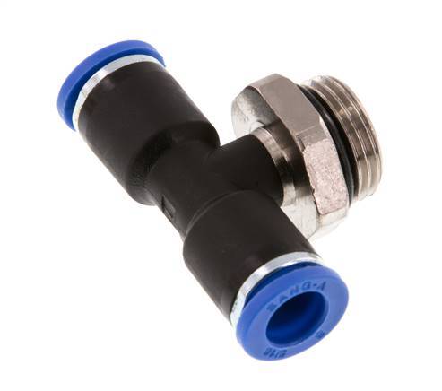 8mm x G3/8'' Inline Tee Push-in Fitting with Male Threads Brass/PA 66 NBR Rotatable [2 Pieces]