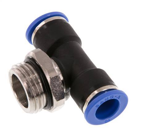 10mm x G1/2'' Inline Tee Push-in Fitting with Male Threads Brass/PA 66 NBR Rotatable
