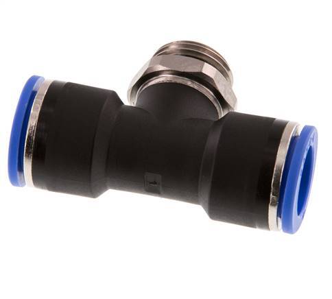 16mm x G1/2'' Inline Tee Push-in Fitting with Male Threads Brass/PA 66 NBR Rotatable