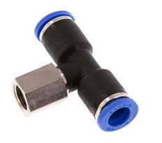 8mm x G1/8'' Inline Tee Push-in Fitting with Female Threads Brass/PA 66 NBR Rotatable [2 Pieces]