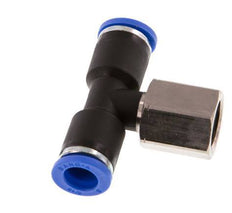 8mm x G1/4'' Inline Tee Push-in Fitting with Female Threads Brass/PA 66 NBR Rotatable [2 Pieces]