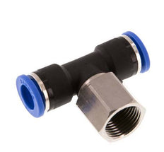 10mm x G3/8'' Inline Tee Push-in Fitting with Female Threads Brass/PA 66 NBR Rotatable