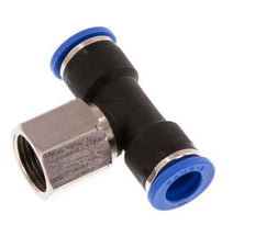 10mm x G3/8'' Inline Tee Push-in Fitting with Female Threads Brass/PA 66 NBR Rotatable