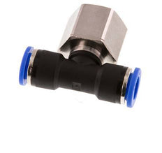 10mm x G1/2'' Inline Tee Push-in Fitting with Female Threads Brass/PA 66 NBR Rotatable