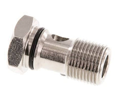 1-way nickel-plated Brass Banjo Bolt with G3/8'' Male Threads NBR [2 Pieces]