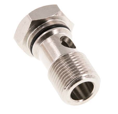 1-way nickel-plated Brass Banjo Bolt with G3/8'' Male Threads NBR [2 Pieces]