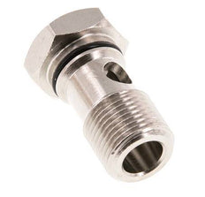 1-way nickel-plated Brass Banjo Bolt with G3/8'' Male Threads NBR [2 Pieces]