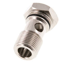 1-way nickel-plated Brass Banjo Bolt with G3/8'' Male Threads NBR [2 Pieces]