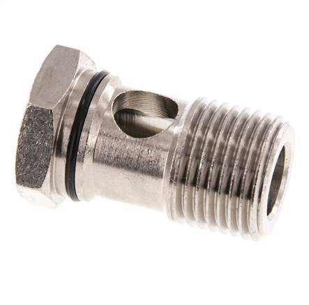 1-way nickel-plated Brass Banjo Bolt with G1/2'' Male Threads NBR