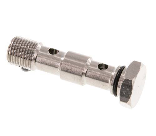 2-way nickel-plated Brass Banjo Bolt with G1/8'' Male Threads NBR [2 Pieces]