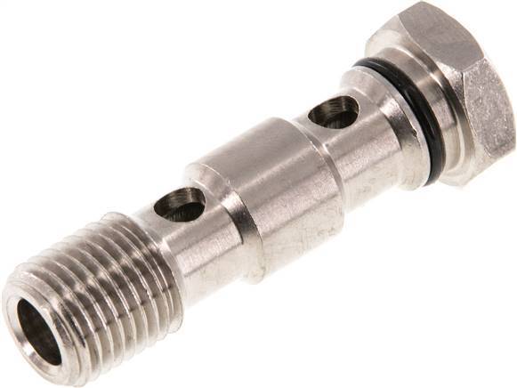 2-way nickel-plated Brass Banjo Bolt with G1/4'' Male Threads NBR