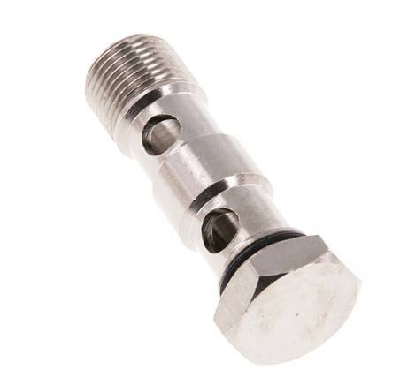2-way nickel-plated Brass Banjo Bolt with G3/8'' Male Threads NBR