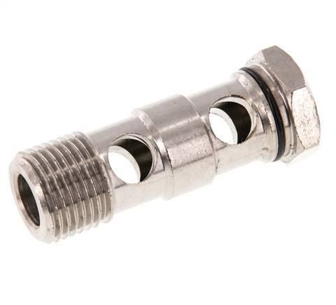 2-way nickel-plated Brass Banjo Bolt with G1/2'' Male Threads NBR