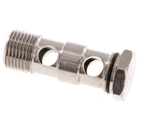 2-way nickel-plated Brass Banjo Bolt with G1/2'' Male Threads NBR