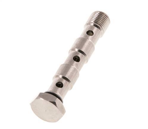 3-way nickel-plated Brass Banjo Bolt with G1/8'' Male Threads NBR