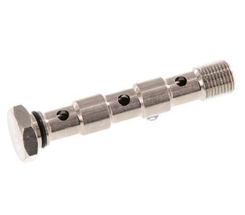 3-way nickel-plated Brass Banjo Bolt with G1/8'' Male Threads NBR