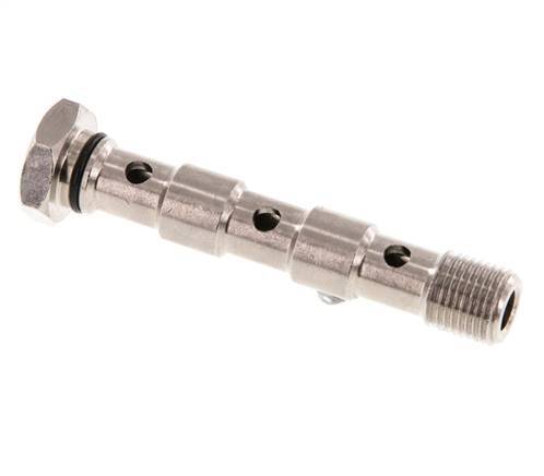 3-way nickel-plated Brass Banjo Bolt with G1/8'' Male Threads NBR