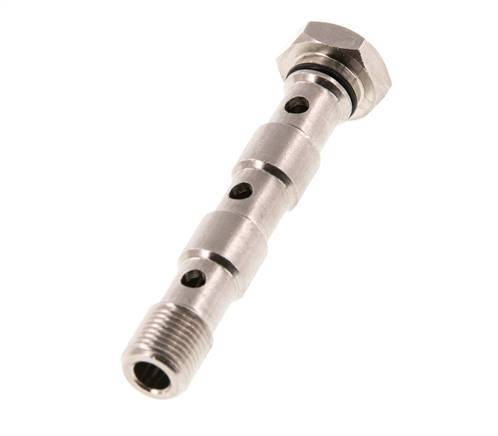 3-way nickel-plated Brass Banjo Bolt with G1/8'' Male Threads NBR