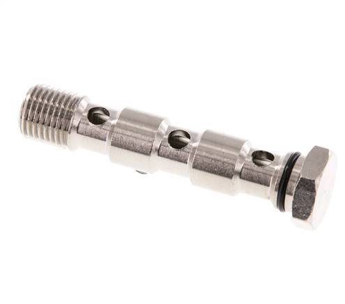 3-way nickel-plated Brass Banjo Bolt with G1/4'' Male Threads NBR
