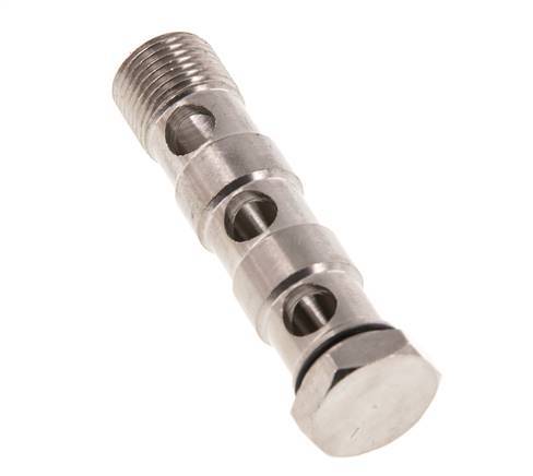 3-way nickel-plated Brass Banjo Bolt with G1/2'' Male Threads NBR