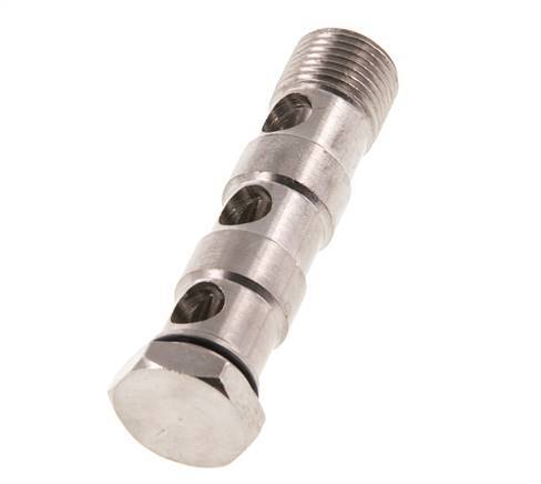3-way nickel-plated Brass Banjo Bolt with G1/2'' Male Threads NBR
