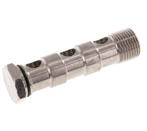 3-way nickel-plated Brass Banjo Bolt with G1/2'' Male Threads NBR