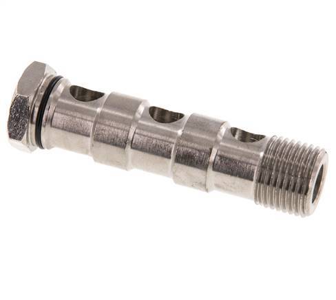 3-way nickel-plated Brass Banjo Bolt with G1/2'' Male Threads NBR