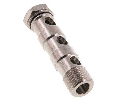 3-way nickel-plated Brass Banjo Bolt with G1/2'' Male Threads NBR