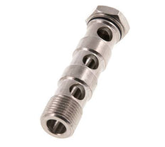 3-way nickel-plated Brass Banjo Bolt with G1/2'' Male Threads NBR